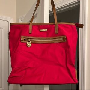 Michael Kors Red Nylon Tote Bag